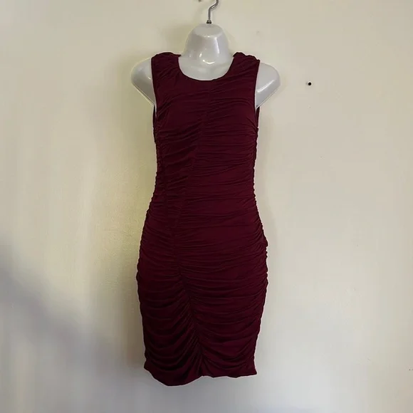H and M shirred bodycon dress